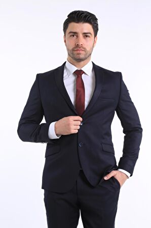 İntersivin Slim Fit Siyah 6 Drop Dokulu Erkek Takım Elbise