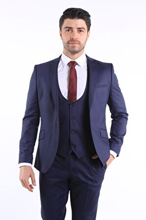 İntersivin Slim Fit 6 Drop Parlemenet Yelekli Erkek Takım Elbise