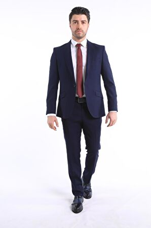 İntersivin Lacivert 6 Drop Slim Fit Erkek Takım Elbise