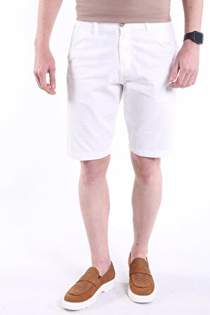 İntersivin %100 Pamuklu Yandan Cepli Slim Fit Erkek Capri- Şort