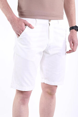 İntersivin %100 Pamuklu Yandan Cepli Slim Fit Erkek Capri- Şort