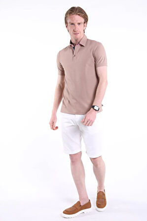 İntersivin %100 Pamuklu Yandan Cepli Slim Fit Erkek Capri- Şort