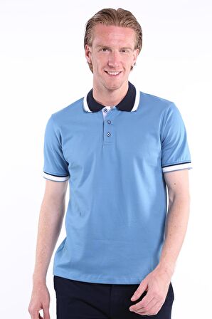 İntersivin Normal Kesim Polo Yaka Dokulu %100 Pamuk Erkek T-Shirt