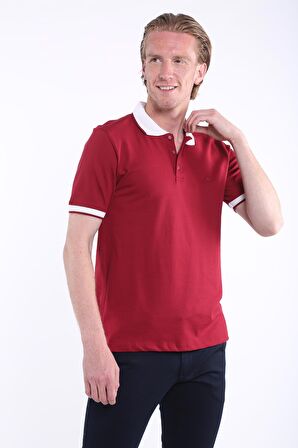 İntersivin Normal Kesim Polo Yaka Dokulu %100 Pamuk Erkek T-Shirt