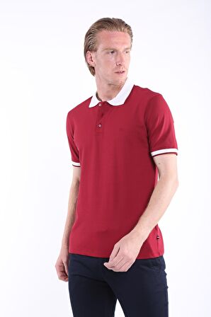 İntersivin Normal Kesim Polo Yaka Dokulu %100 Pamuk Erkek T-Shirt