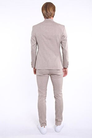 İntersivin Slim Fit 6 Drop Likralı ToprakTakım Elbise