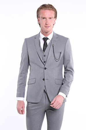 İntersivin Slim Fit 6 Drop Likralı  Yelekli Takım Elbise