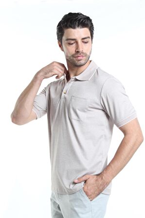 İntersivin Normal Kalıp Polo Yaka Cepli %100 Pamuk Erkek T-Shirt