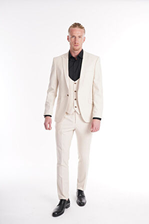İntersivin Yelekli Slim Fit 6 Drop Erkek Takım Elbise