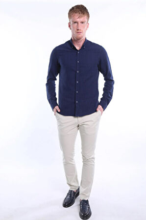  İntersivin Slim Fit Pamuklu Likralı Taş Rengi Erkek Pantolon 