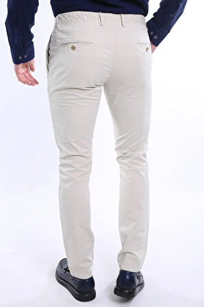  İntersivin Slim Fit Pamuklu Likralı Taş Rengi Erkek Pantolon 