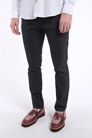 İntersivin Slim Fit Pamuklu Likralı Kışlık Siyah Erkek Pantolon 