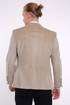 İntersivin 6 Drop Slim Fit Kadife Tam Astar Blazer Erkek Tek Ceket