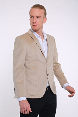 İntersivin 6 Drop Slim Fit Kadife Tam Astar Blazer Erkek Tek Ceket