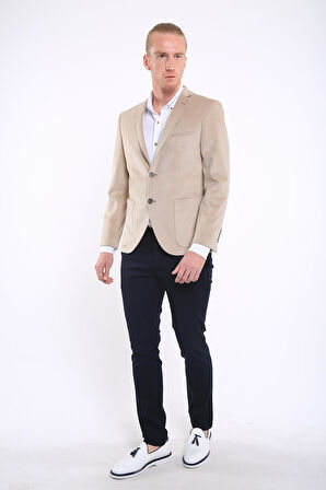 İntersivin 6 Drop Slim Fit Kadife Tam Astar Blazer Erkek Tek Ceket