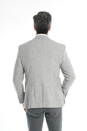 İntersivin Slim Fit Yarım Astarlı Erkek Yazlık Füme Blazer Tek Ceket