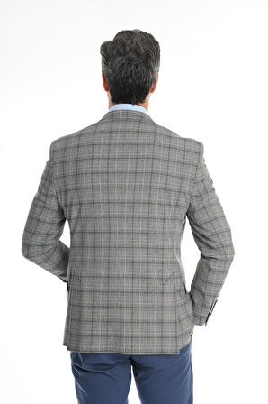 İntersivin Slim Fit Yarım Astarlı Erkek Yazlık Siyah Blazer Tek Ceket