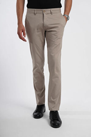 İntersivin Slim Fit Pamuklu Likralı Yazlık Toprak Erkek Pantolon