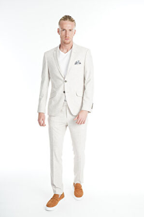  İntersivin Slim Fit 6 Drop Likralı Toprak Takım Elbise