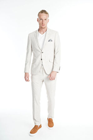  İntersivin Slim Fit 6 Drop Likralı Toprak Takım Elbise