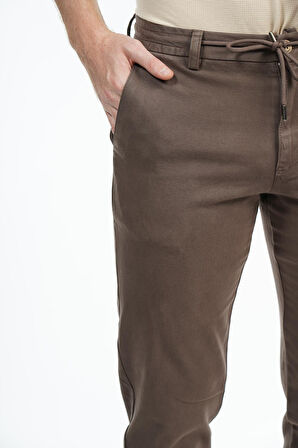 İntersivin Likralı Pamuklu Kışlık Beli Lastikli İp Kemerli  Erkek Casual Pantolon 