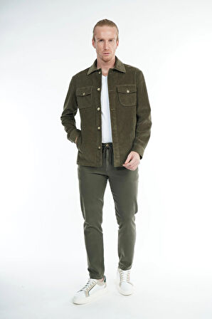 İntersivin Likralı Pamuklu Kışlık Beli Lastikli İp Kemerli  Erkek Casual Pantolon 