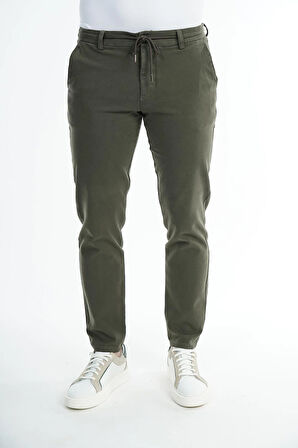 İntersivin Likralı Pamuklu Kışlık Beli Lastikli İp Kemerli  Erkek Casual Pantolon 