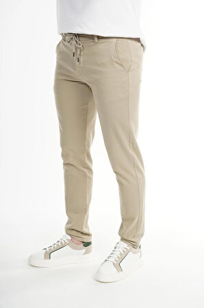 İntersivin Likralı Pamuklu Kışlık Beli Lastikli İp Kemerli Erkek Casual Pantolon 