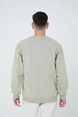 Gracht Nakışlı Oversize Yeşil Sweat