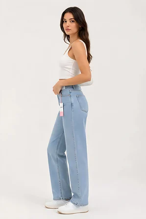 Lili Woman Kadın Açık Mavi Straight Fit Dame Palazzo Pantolon E.2026