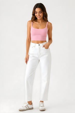 Lili Woman Kadın Beyaz Yüksek Bel Fit Jean Pantolon TY.BJN01