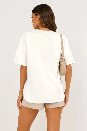 Lili Woman Kadın New York Bear Baskılı Oversize Tişört D.11156B