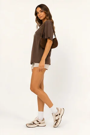 Lili Woman Kadın New York Bear Baskılı Oversize Tişört D.11156K