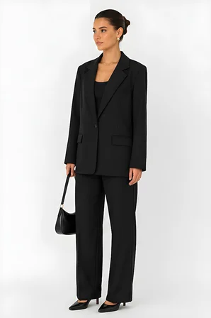 Lili Woman Kadın Siyah Oversize Blazer Ceket 9281