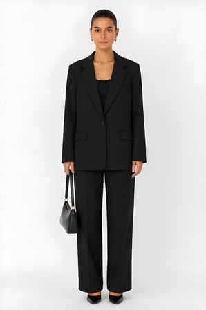 Lili Woman Kadın Siyah Oversize Blazer Ceket 9281