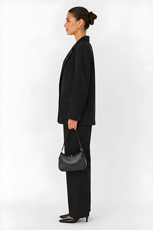 Lili Woman Kadın Siyah Oversize Blazer Ceket 9281