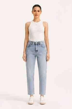 Lili Woman Kadın Yüksek Bel Straight Fit Baggy Jean Pantolon TY.BGT01