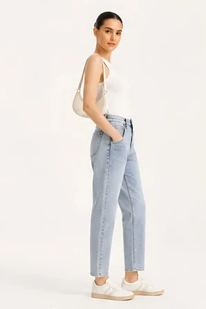 Lili Woman Kadın Yüksek Bel Straight Fit Baggy Jean Pantolon TY.BGT01