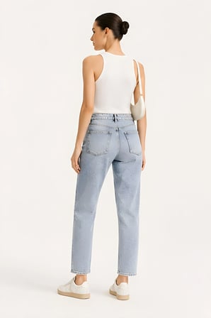 Lili Woman Kadın Yüksek Bel Straight Fit Baggy Jean Pantolon TY.BGT01