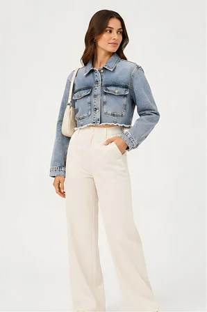Lili Woman Kadın Crop Denim Kot Ceket Yıkamalı TY.JCT01M