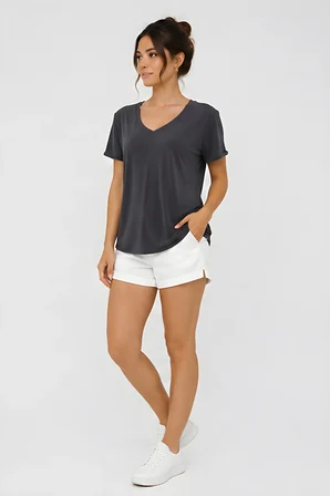 Lili Woman Kadın Relax Fit V Yaka Basic T-Shirt K.4780