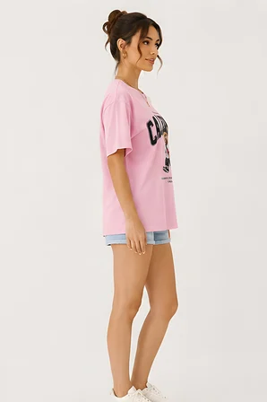 Lili Woman Kadın California Bear Baskılı Oversize T-Shirt E.2686
