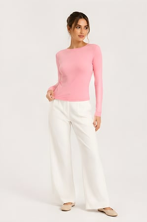 Lili Woman Kadın Thumbhole Fit Uzun Kollu Crop Bluz E.7006