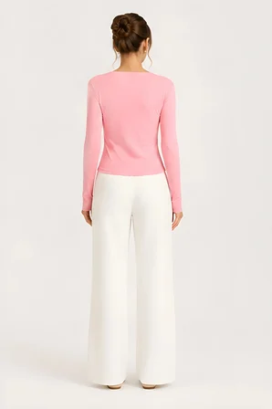 Lili Woman Kadın Thumbhole Fit Uzun Kollu Crop Bluz E.7006