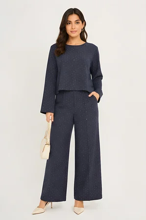 Lili Woman Kadın Midnight Sparkle Taş Detaylı Relax Fit Takım K.1420