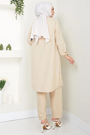 Cebi Taşlı İkili Takım Bej HM2447