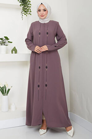 Simge Taşlı Ferace Gül Kurusu HM2480