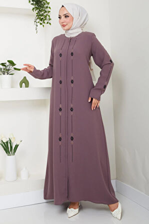 Simge Taşlı Ferace Gül Kurusu HM2480