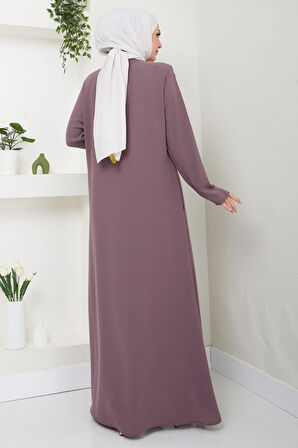 Simge Taşlı Ferace Gül Kurusu HM2480