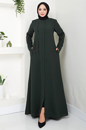 Sevgi Taşlı Ferace Haki HM2481